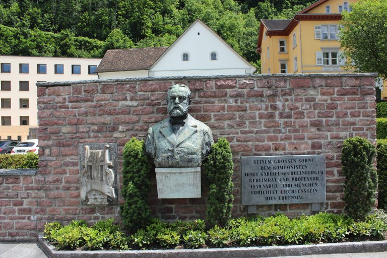 Composer Josef Rheinberger Monument in Vaduz, Liechtenstein