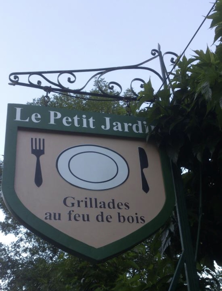 Restaurant sign Le Petit Jardin France