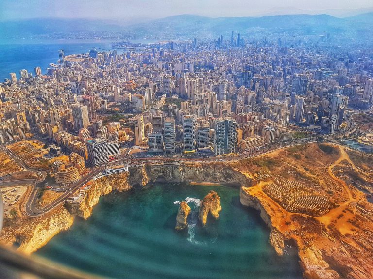 Drone View of Beirut Lebanon