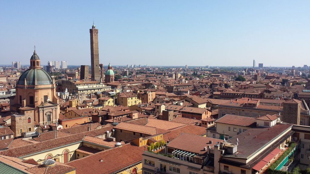 Rooftops of Bologna, the Capital of Emilia-Romagna Region, Northern Italy