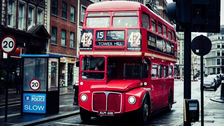 Old Red Double Decker Bus in London