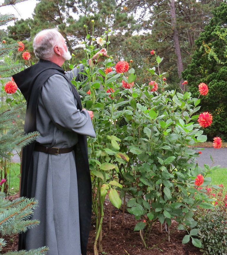 A Benedictine Monk in a Garden