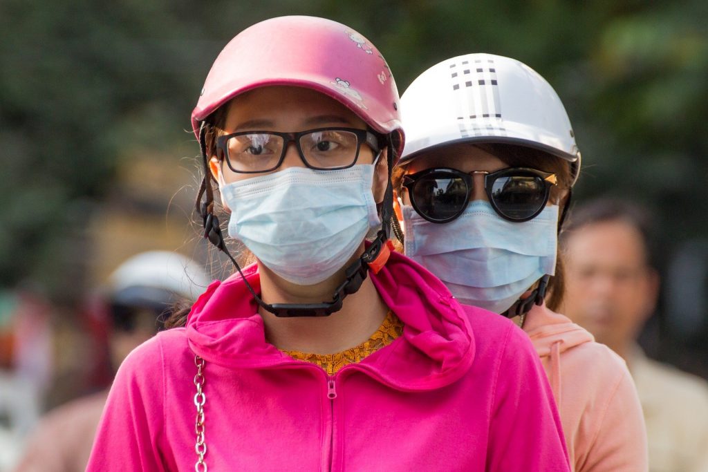 Asians Wearing Pollution Masks