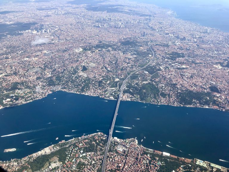 Aerial View of The Bosphorus, Istanbul Turkey
