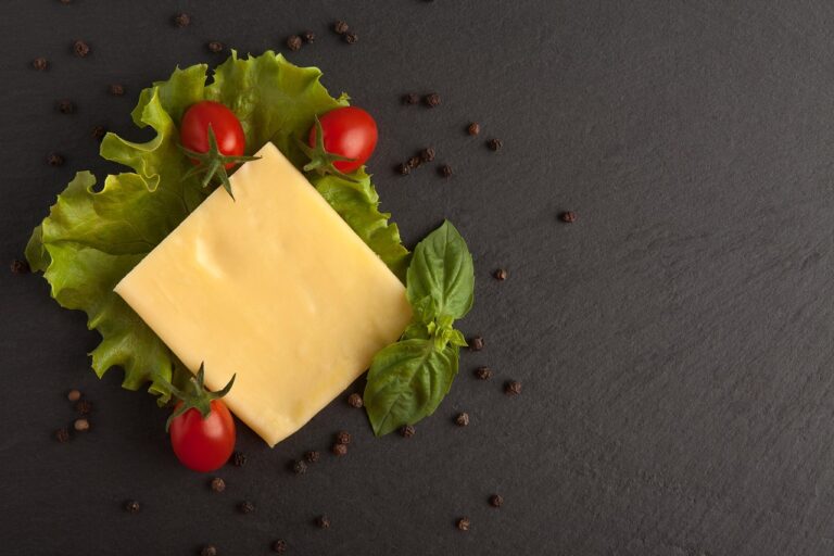 Cheddar Cheese with a Bed of Lettuce and Cherry Tomatoes