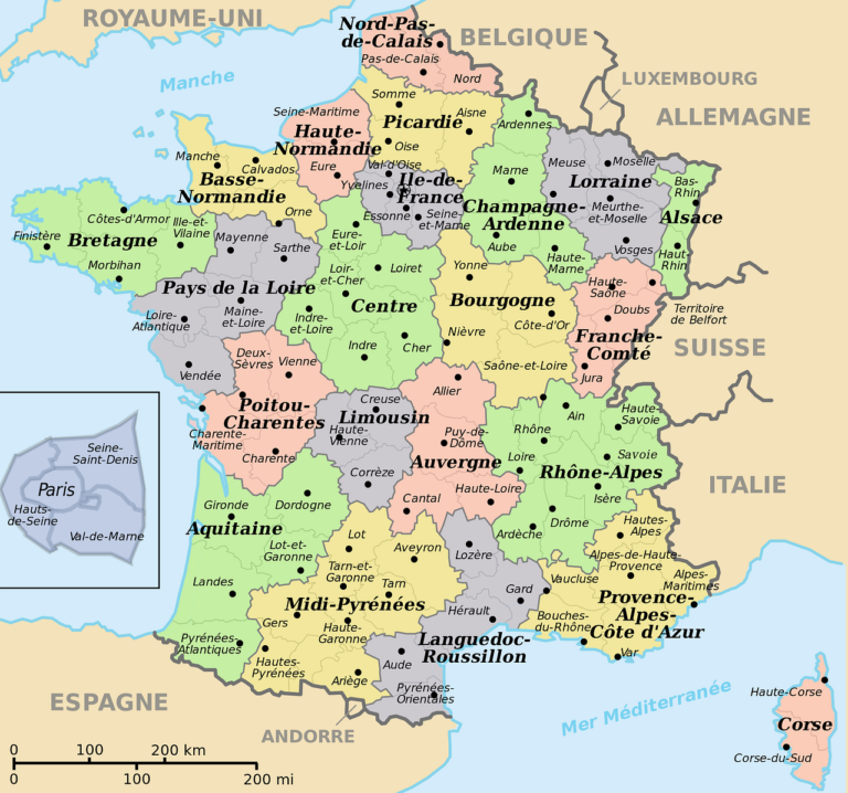 France Map and Wine Regions