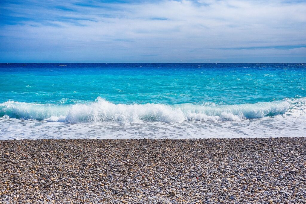 A Beach from The French Riviera, known in French as the Côte d'Azur