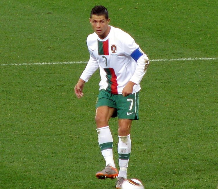 Cristiano Ronaldo in Soccer Field During a Match